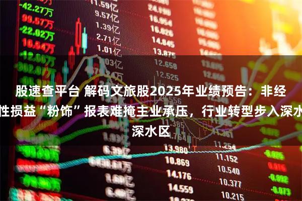 股速查平台 解码文旅股2025年业绩预告：非经常性损益“粉饰”报表难掩主业承压，行业转型步入深水区